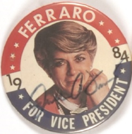 Ferraro for Vice President Signed Pin