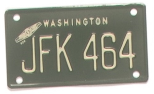 JFK 1964 Washington Mini License
