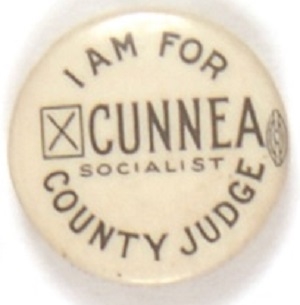 Socialist Cunnea for Judge, Illinois Thin Letters Version
