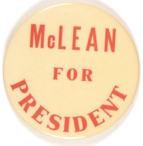 Rare McLean for President North Carolina Hopeful