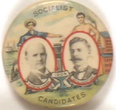 Debs-Hanford Colorful 1904 Socialist Jugate