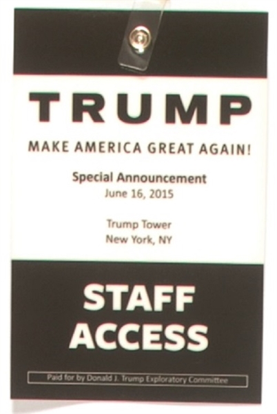 Trump Staff Access Convention Badge