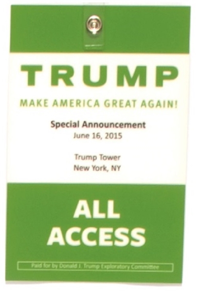 Trump All Access Convention Badge
