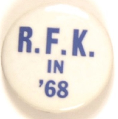 RFK in 68 Blue and White, Bold Letters