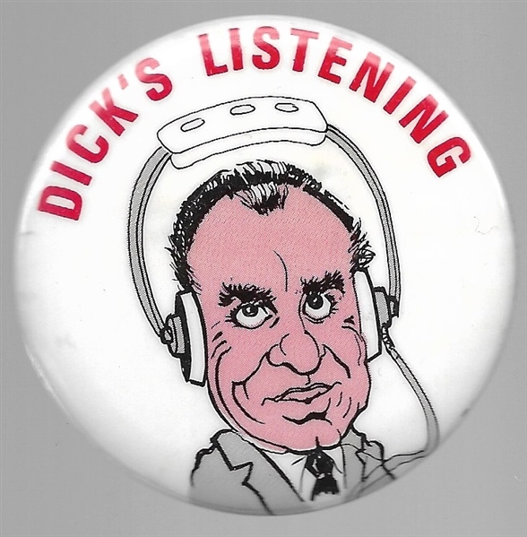 Nixon Dicks Listening Watergate Pin 