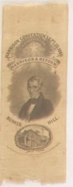 William Henry Harrison Bunker Hill Ribbon