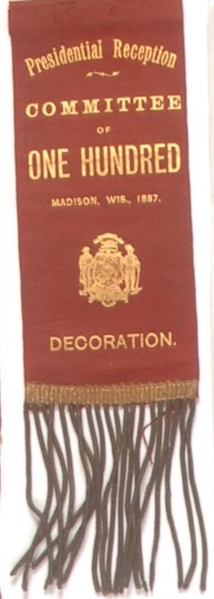 Grover Cleveland One Hundred Committee Wisconsin Decoration Ribbon