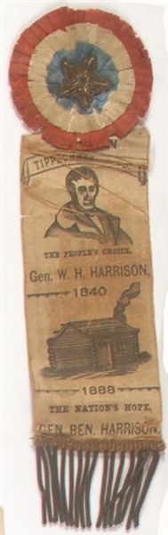 William Henry Harrison Log Cabin Ribbon