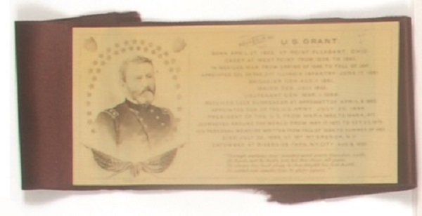 US Grant Memorial Celluloid Item and Ribbon
