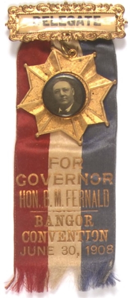 Fernald for Governor, Maine Badge and Ribbon