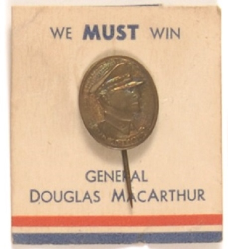 MacArthur World War II Pin and Card