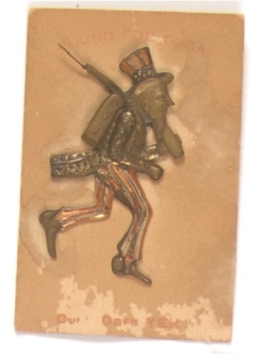Uncle Sam Scarce Larger Pinback, Original Card