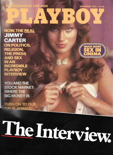 Carter Playboy Magazine with Pin, Card