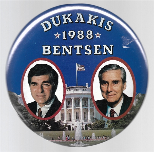 Dukakis-Bentsen White House 6-Inch Celluloid