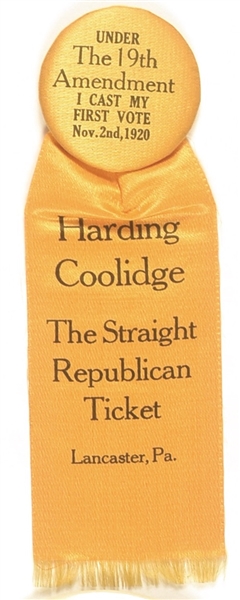 Harding, Coolidge Pennsylvania 19th Amendment First Vote