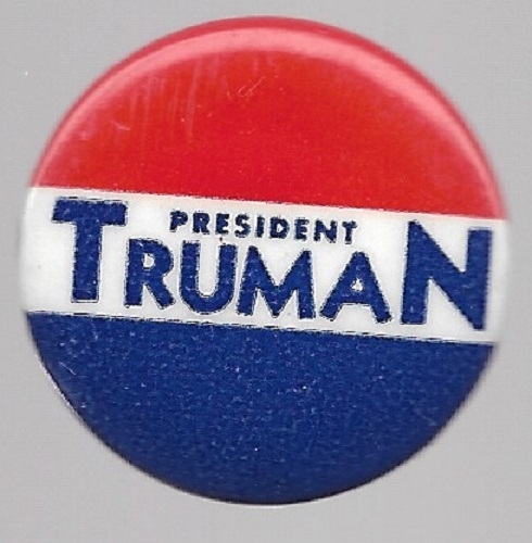 President Truman Red, White and Blue Celluloid