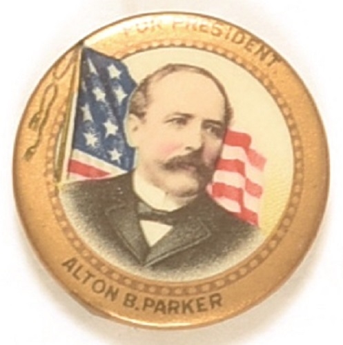 Alton Parker Flag, Gold Border Celluloid