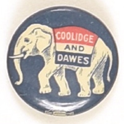 Coolidge, Dawes 7/8 Inch Elephant Pin