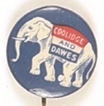 Coolidge, Dawes 5/8 Inch Elephant Pin