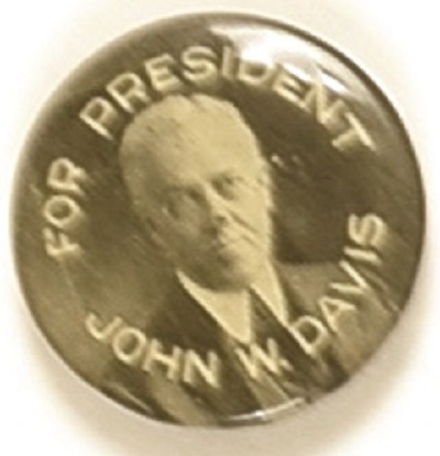 Rare John W. Davis St. Louis Button Pin