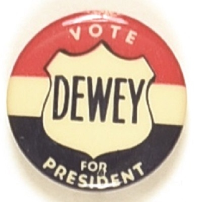 Vote Dewey Shield Scarce Celluloid