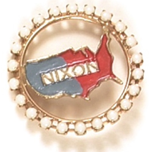 Nixon Jewelry Brooch USA Pinback