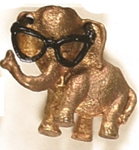 Goldwater Elephant Pin With Glasses