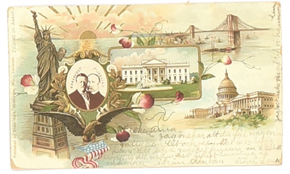 Theodore Roosevelt Beautiful Colorful Postcard