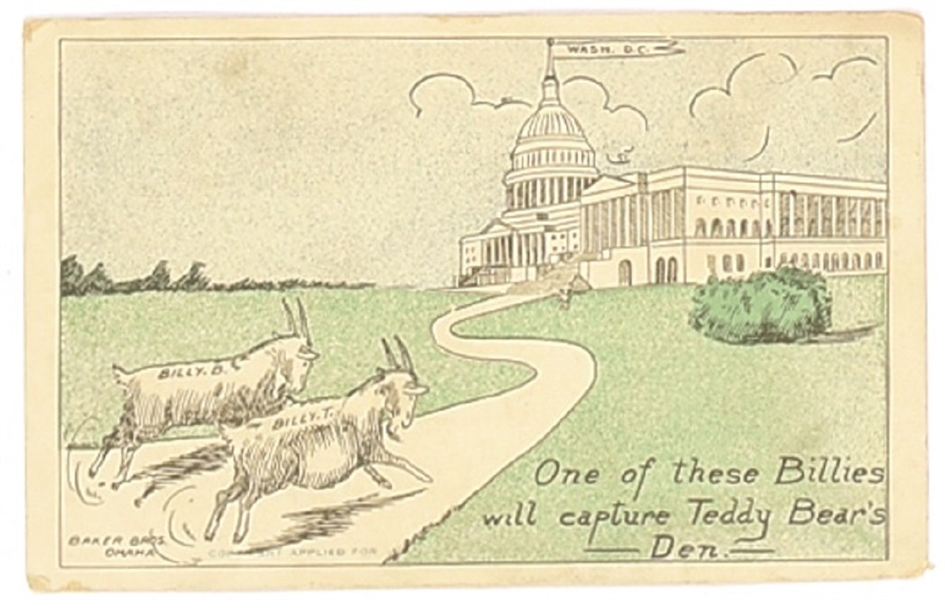 Bryan and Taft Billy Goats Postcard