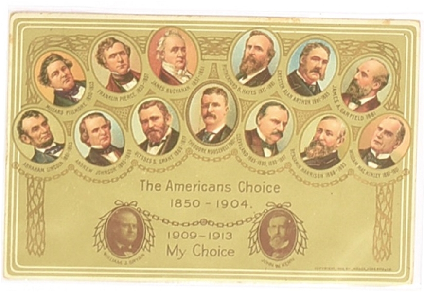 Bryan, Kern Presidents Postcard