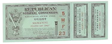 Dewey 1944 Convention Guest Ticket