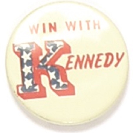 Win With Kennedy Word Pin