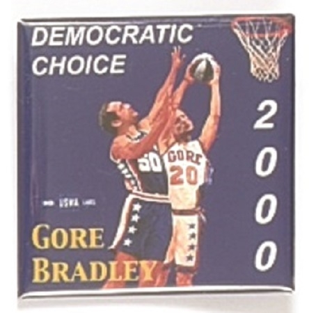 Gore, Bradley Democratic Choice Basketball Pin