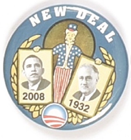 Obama, FDR Uncle Sam New Deal Pin