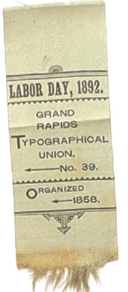 Labor Day 1892 Michigan Ribbon