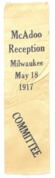 McAdoo Reception Ribbon, Milwaukee 1917