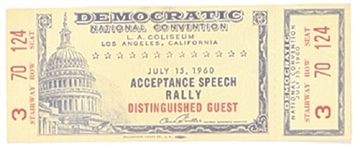 John F. Kennedy Acceptance Speech Ticket