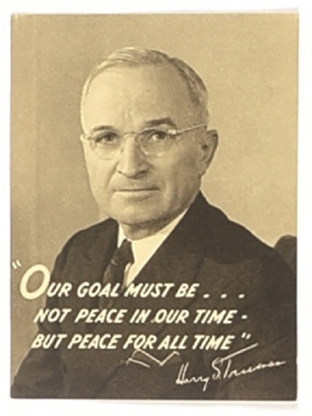 Harry Truman Peace for All Time Sticker