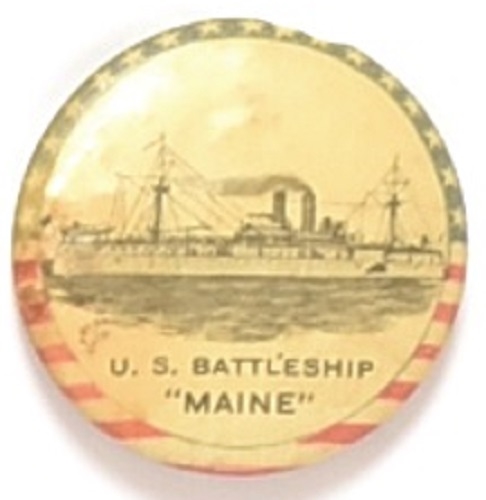 Battleship Maine Larger Size Celluloid