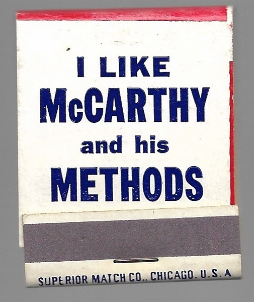I Like Joe McCarthy and His Methods Matchbook 