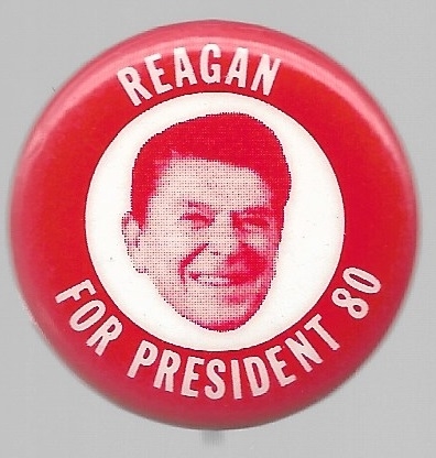 Reagan for President 80 Red Celluloid