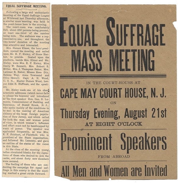 New Jersey Suffrage Meeting Advertisement