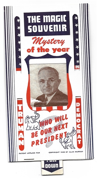 Truman-Dewey Magic Souvenir Mechanical Campaign Item