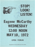 McCarthy Signed 1972 Campaign Flyer