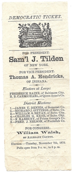 Tilden Maryland Election Ballot