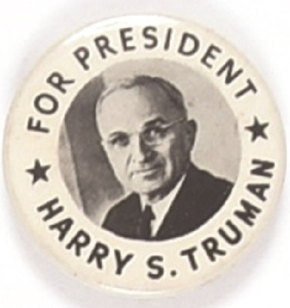 Harry Truman for President Scarce Two Stars Pin