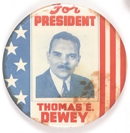Thomas E. Dewey for President Stars and Stripes Celluloid