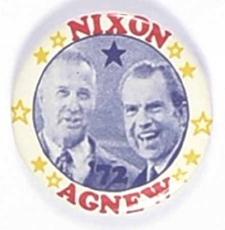 Nixon, Agnew Scarce Yellow Stars 1972 Jugate