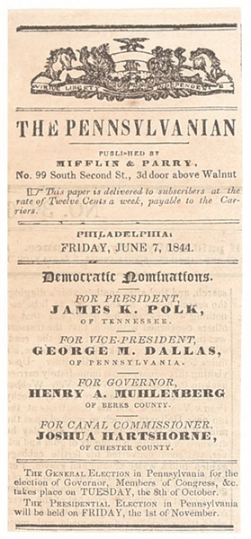 James Polk Newspaper Ballot