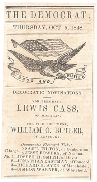 Lewis Cass Newspaper Ballot